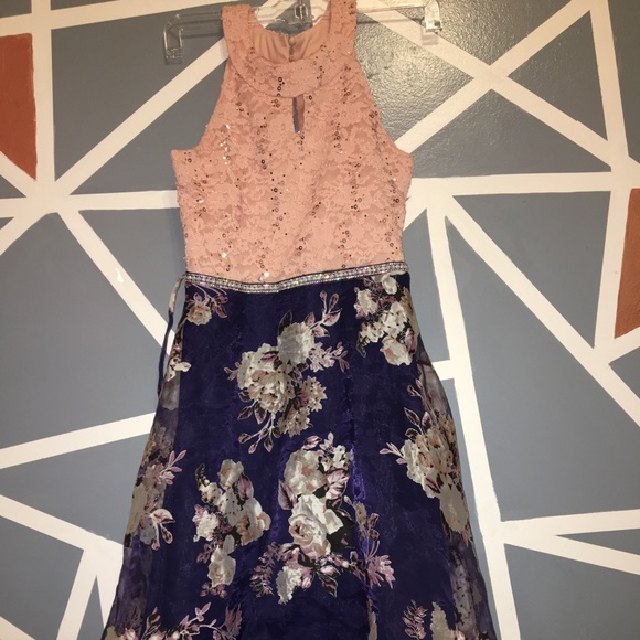 A high low floral dress.